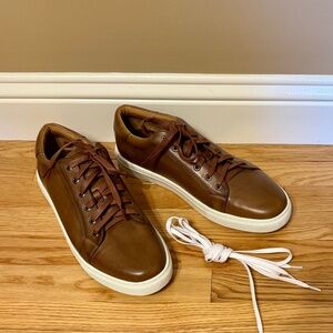 PETER MILLAR CROWN Men's Burnished Brown Leather Sneaker Sz 13 M Casual Lace-up